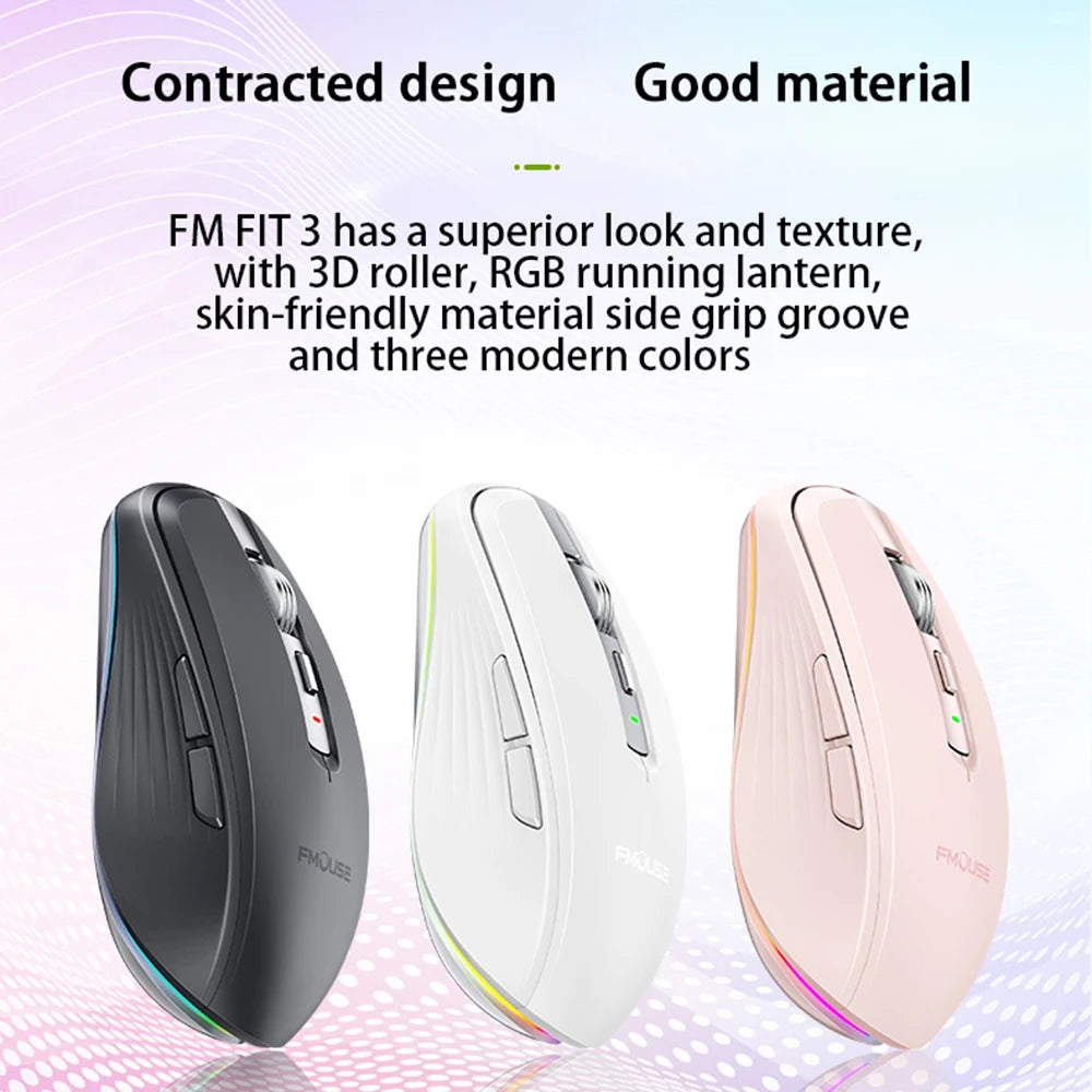 Dual Mode RGB Wireless Bluetooth Rechargeable Mouse
