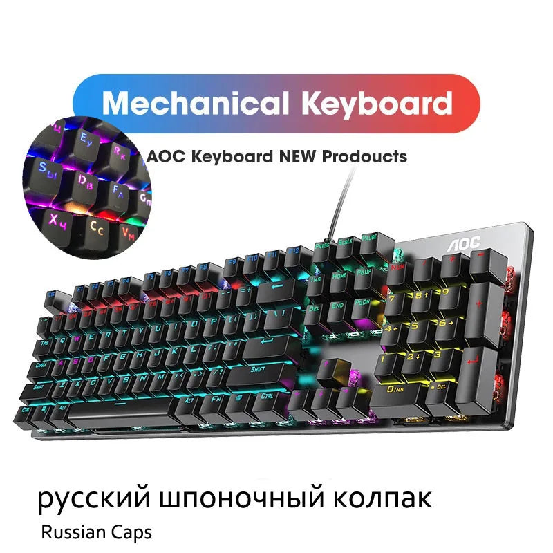 104 Keys RGB Metal Mechanical Gaming Keyboard