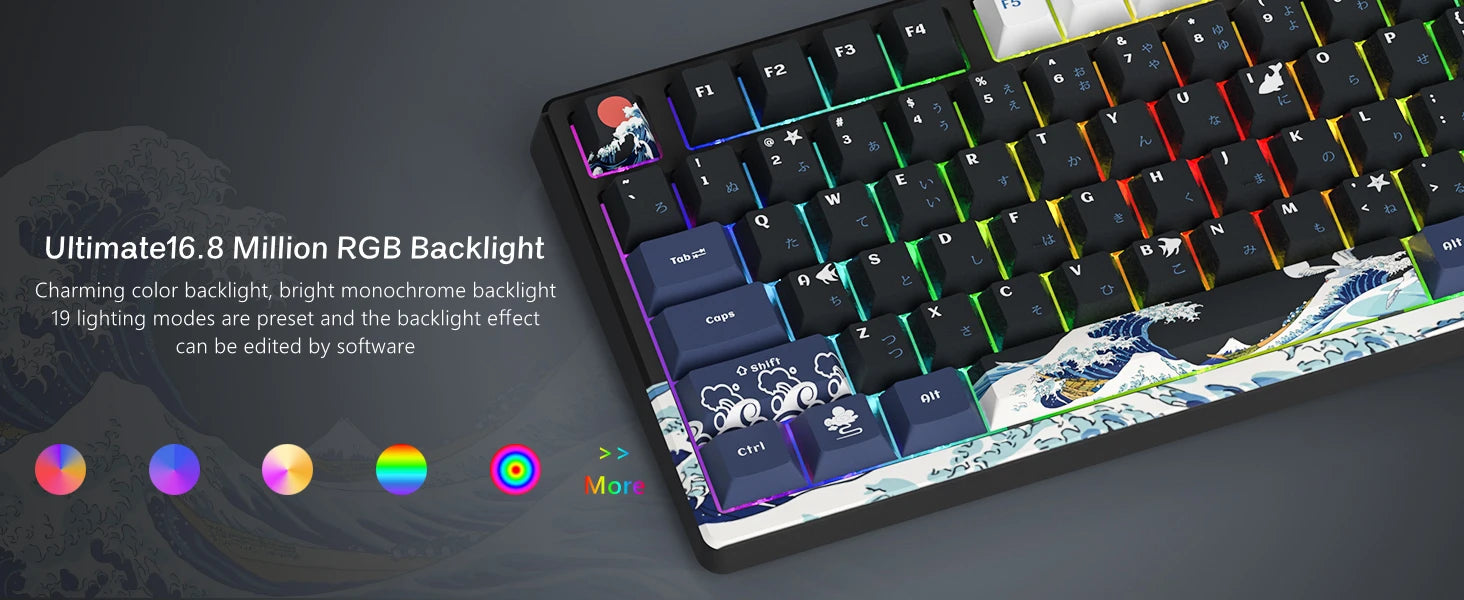 Wired OLED RGB Hot-Swappable Gaming Keyboard
