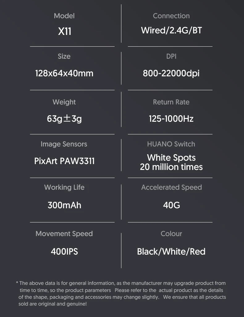 Attack Shark X11 RGB Wireless Gaming Mouse