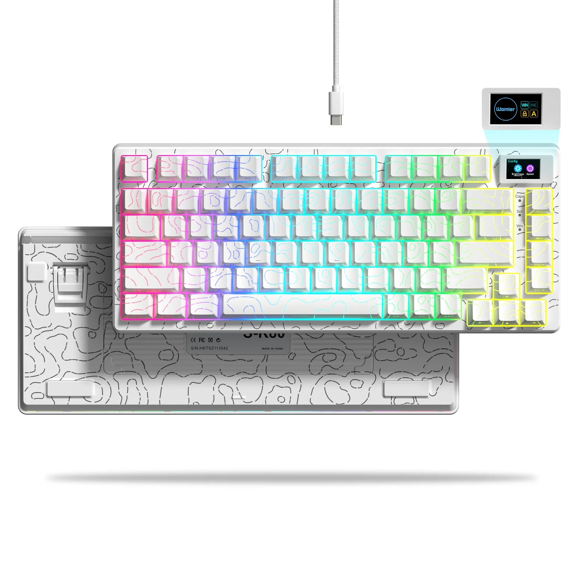 Wired OLED RGB Hot-Swappable Gaming Keyboard