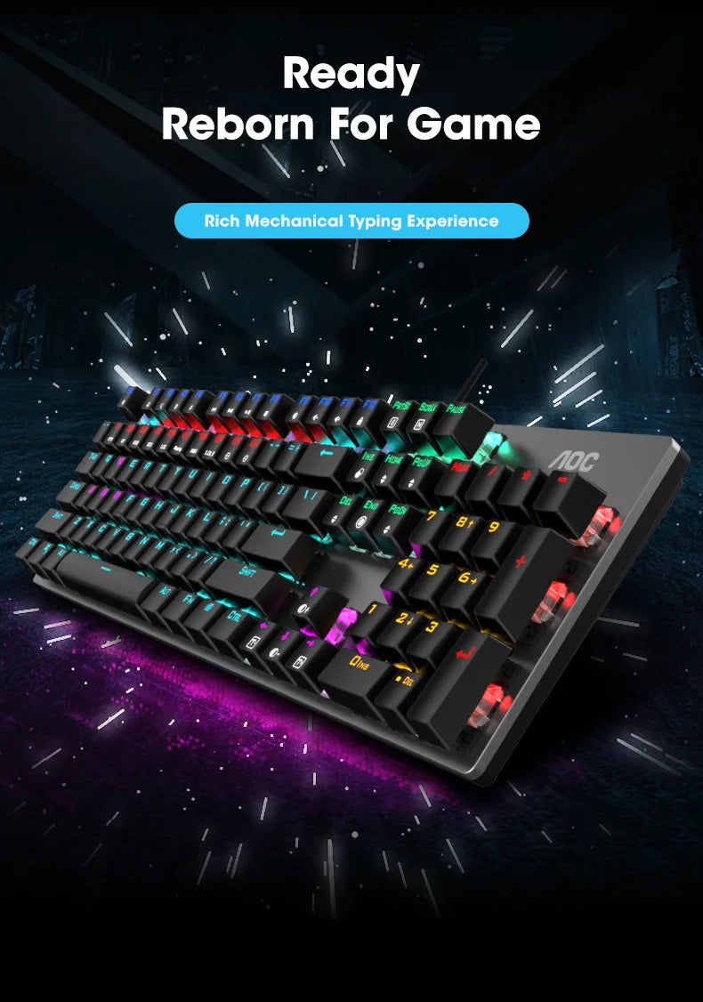 104 Keys RGB Metal Mechanical Gaming Keyboard