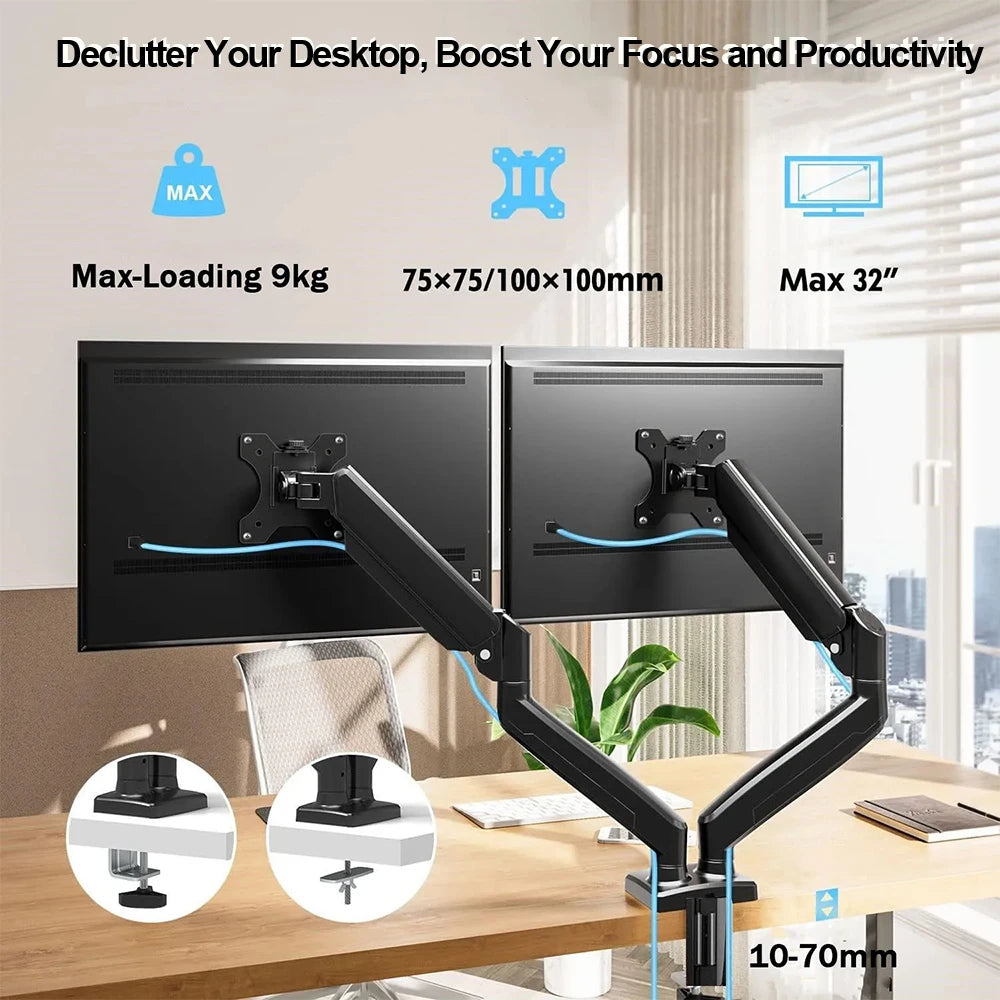 Dual Monitor Mechanical Arm Desk Mount