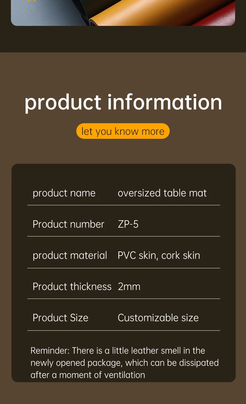 Waterproof PU Leather Large Gaming Desk Mouse Pad