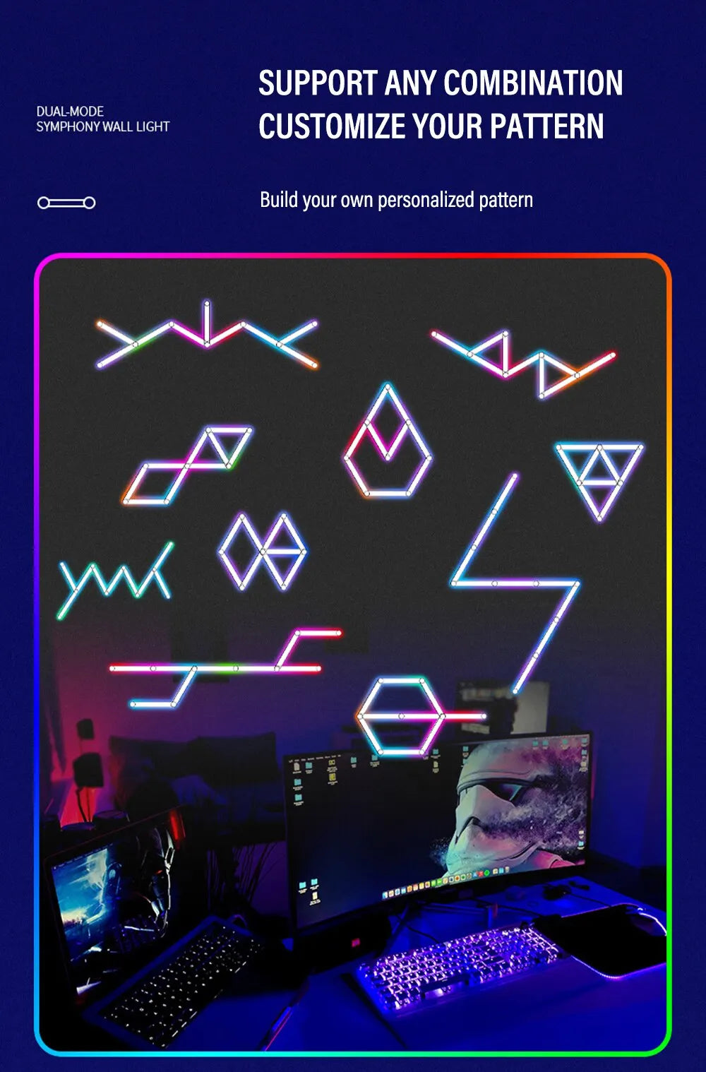 WIFI LED Smart Wall Lamp RGBIC Light Bar