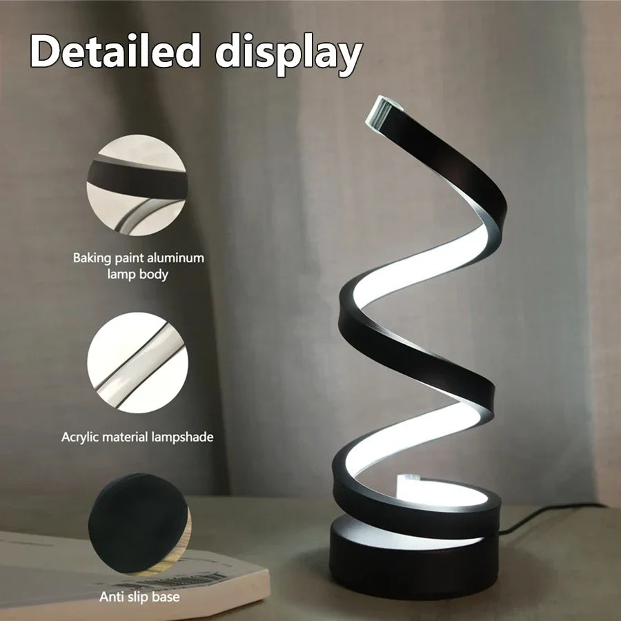 Modern USB Spiral LED Table Lamp