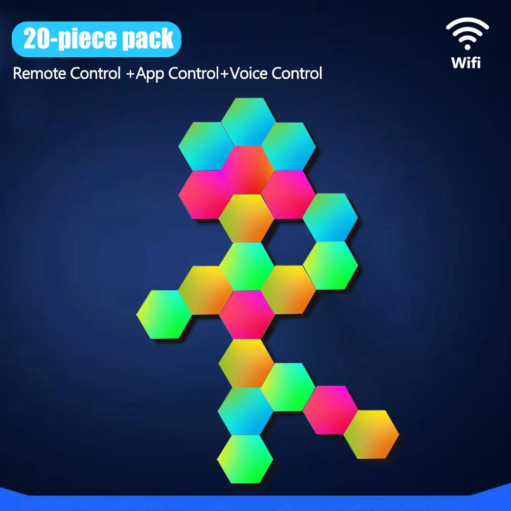 LED Hexagon Night Lights Smart Home Gaming Wall Lights