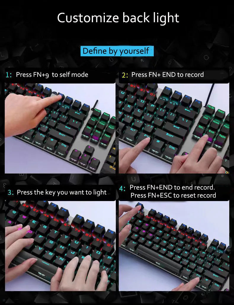104 Keys RGB Metal Mechanical Gaming Keyboard