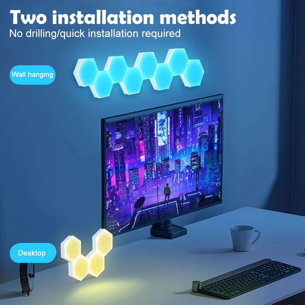 RGB Hexagonal Quantum Lamp LED Smart Wall Panels Light