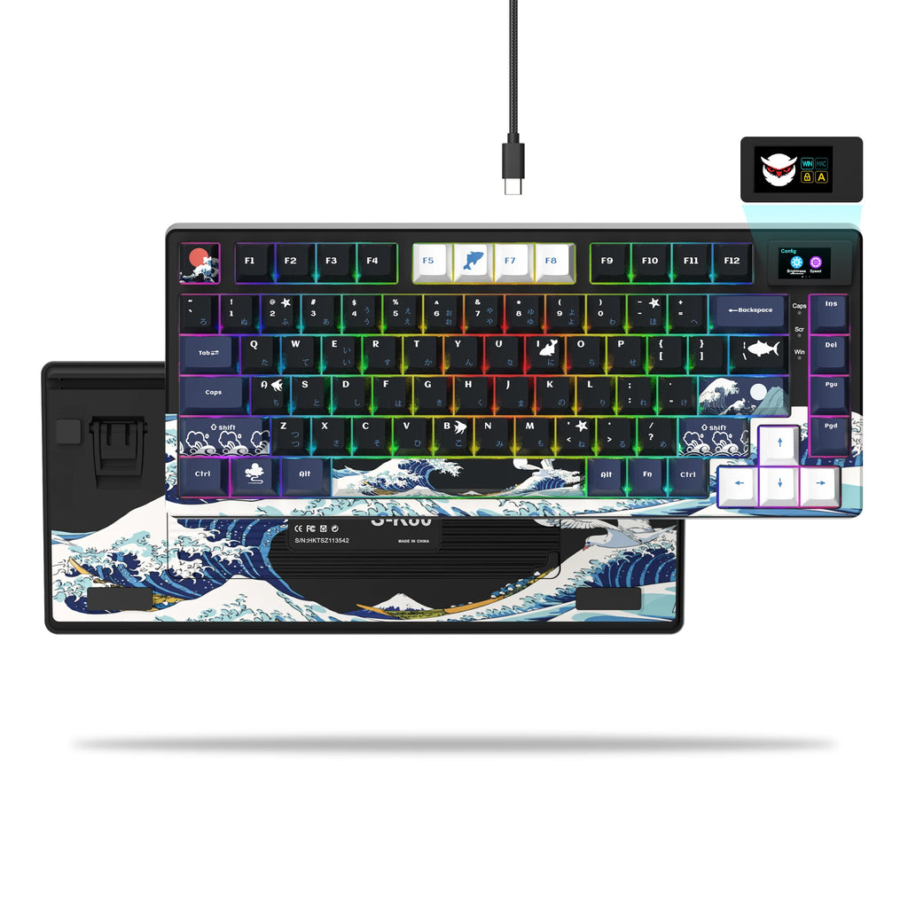 Wired OLED RGB Hot-Swappable Gaming Keyboard