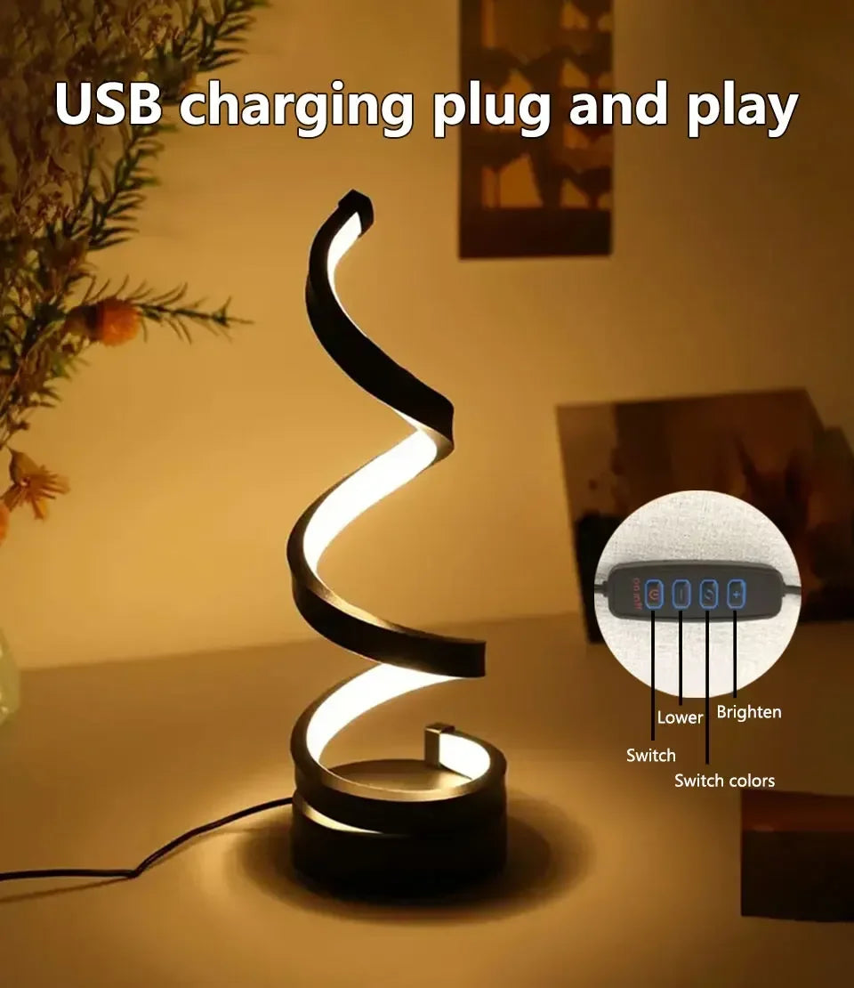 Spiral LED Dimmable Table Lamp
