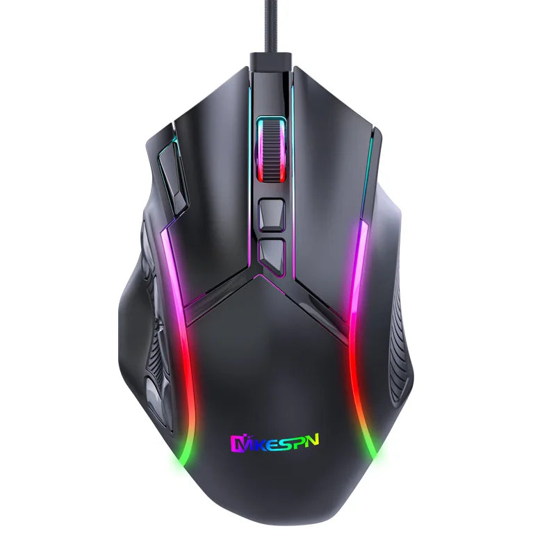 12800DPI RGB Macro Gaming Mouse with 12 Keys