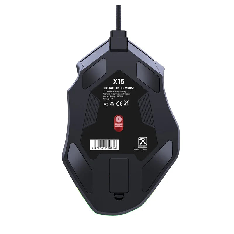 12800DPI RGB Macro Gaming Mouse with 12 Keys