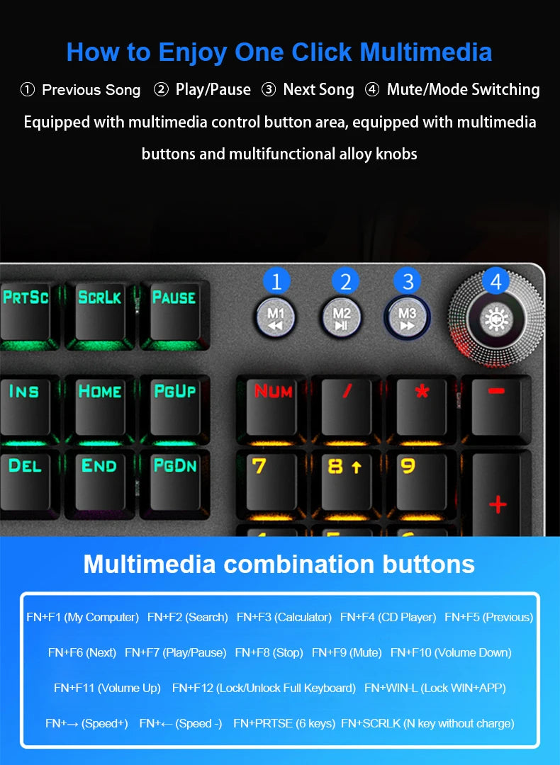 Wired 104-Key RGB Mechanical Gaming Keyboard