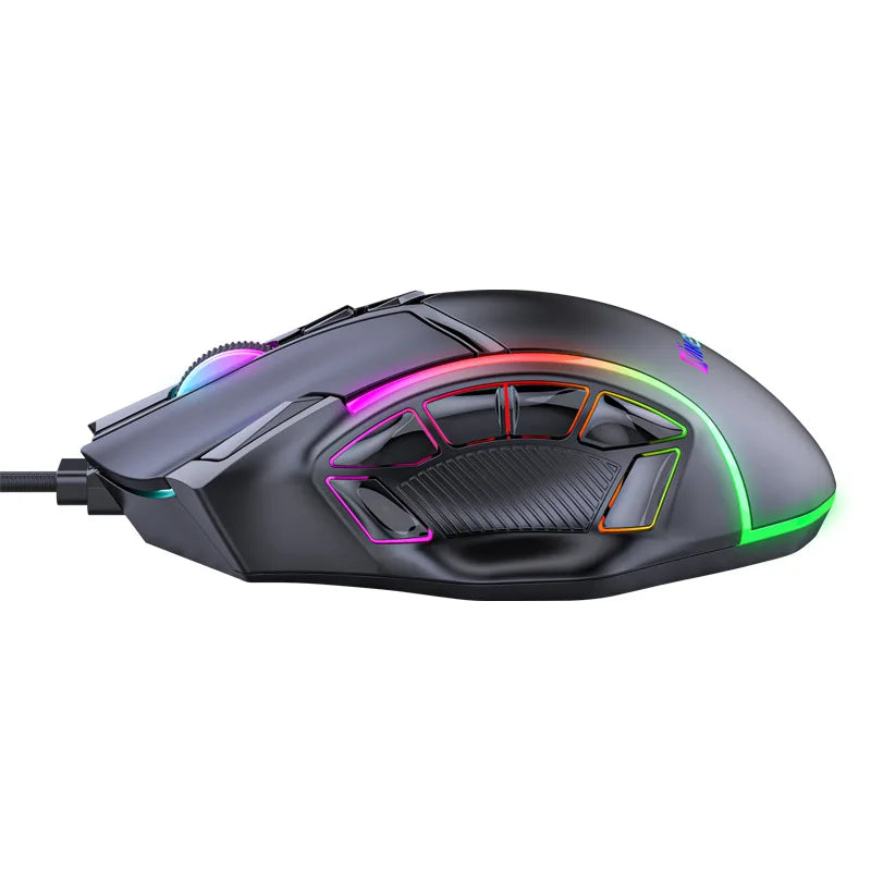 12800DPI RGB Macro Gaming Mouse with 12 Keys