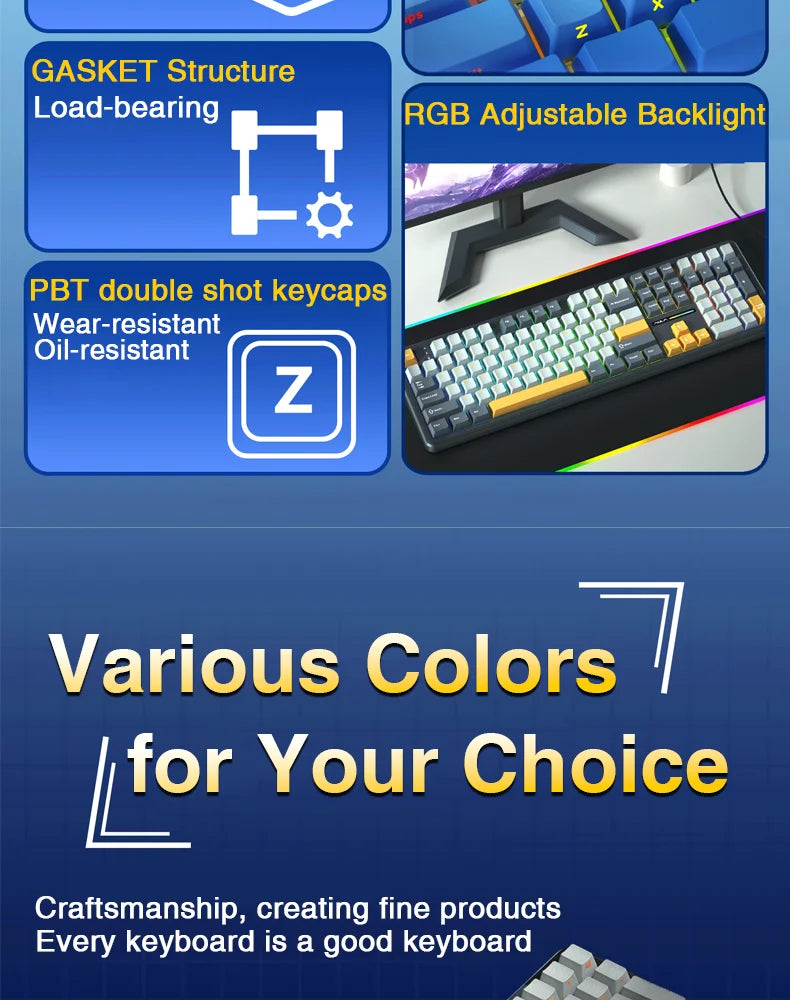 100% Layout RGB Mechanical Gaming Keyboard