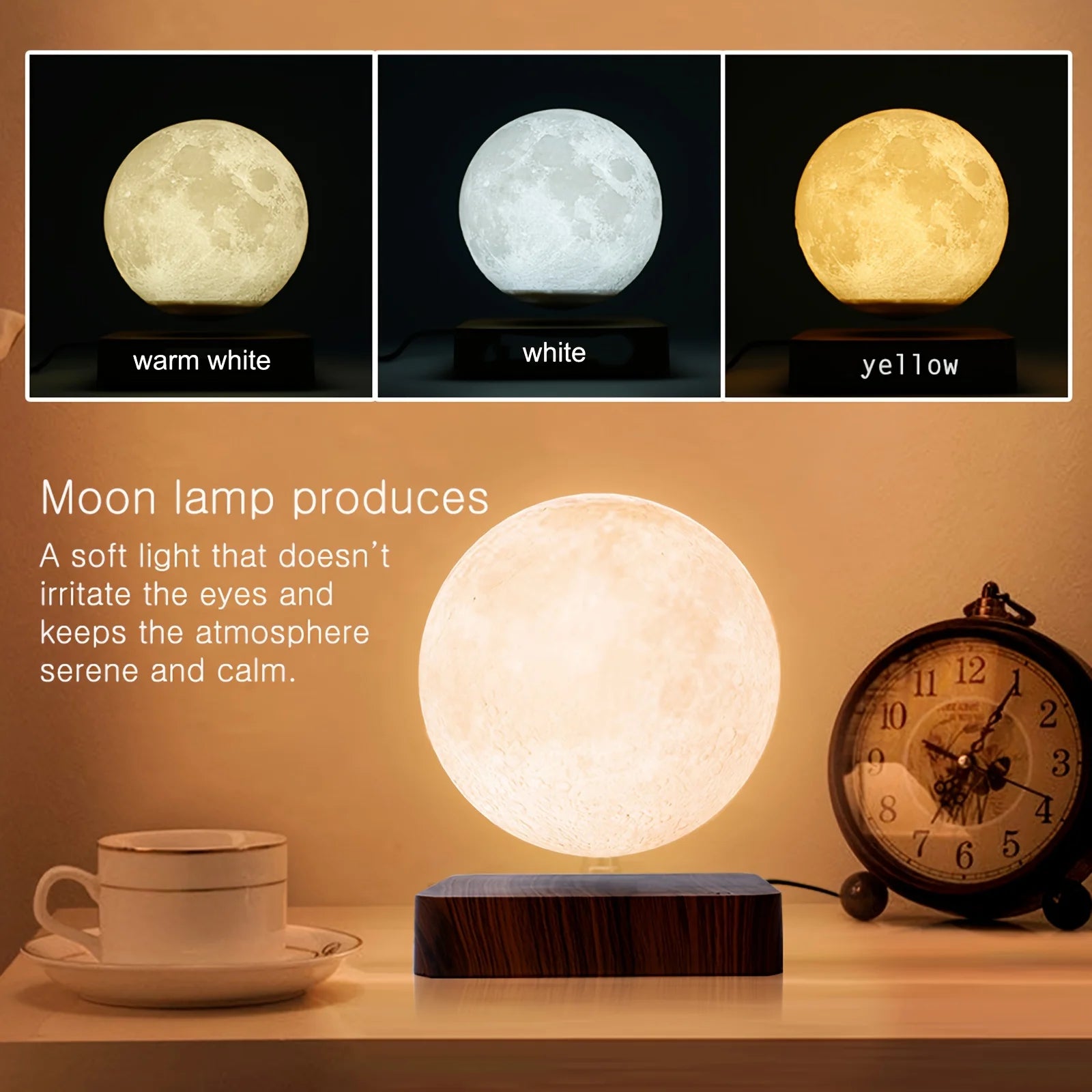 Levitating 3D Moon LED Table Lamp