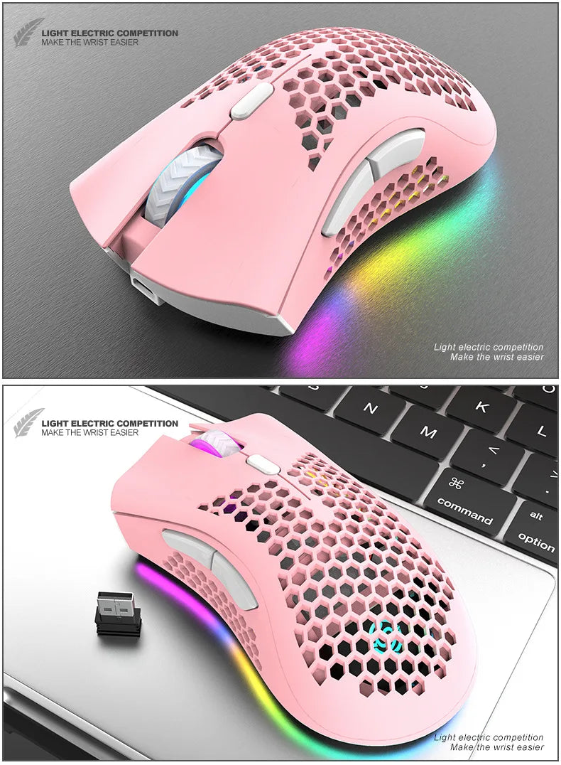 BM600 RGB Rechargeable Honeycomb Gaming Mouse