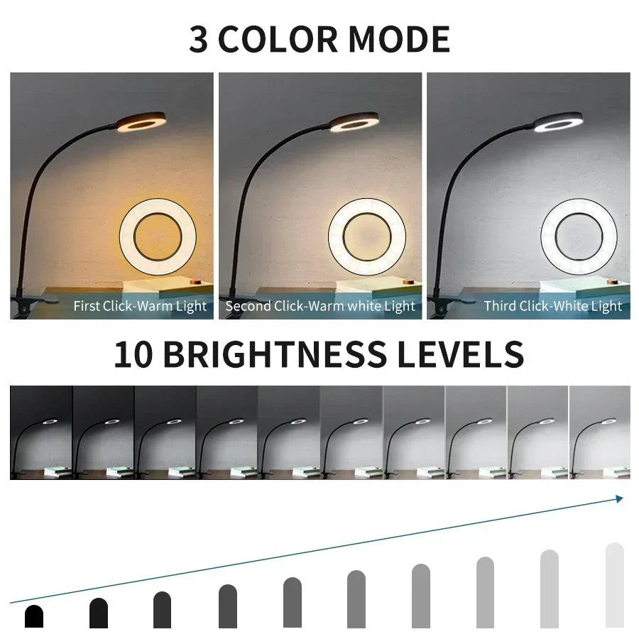 LED USB Clip-On Desk Lamp