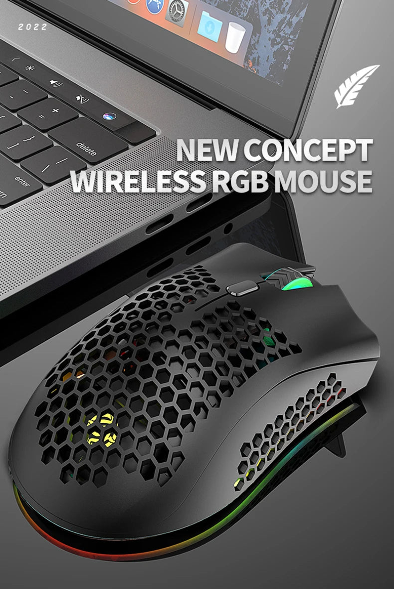 BM600 RGB Rechargeable Honeycomb Gaming Mouse