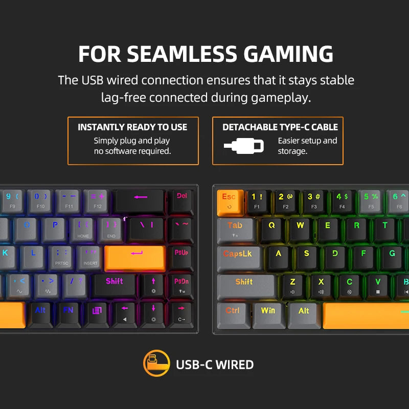 65% RGB Hot-Swappable Mechanical Gaming Keyboard