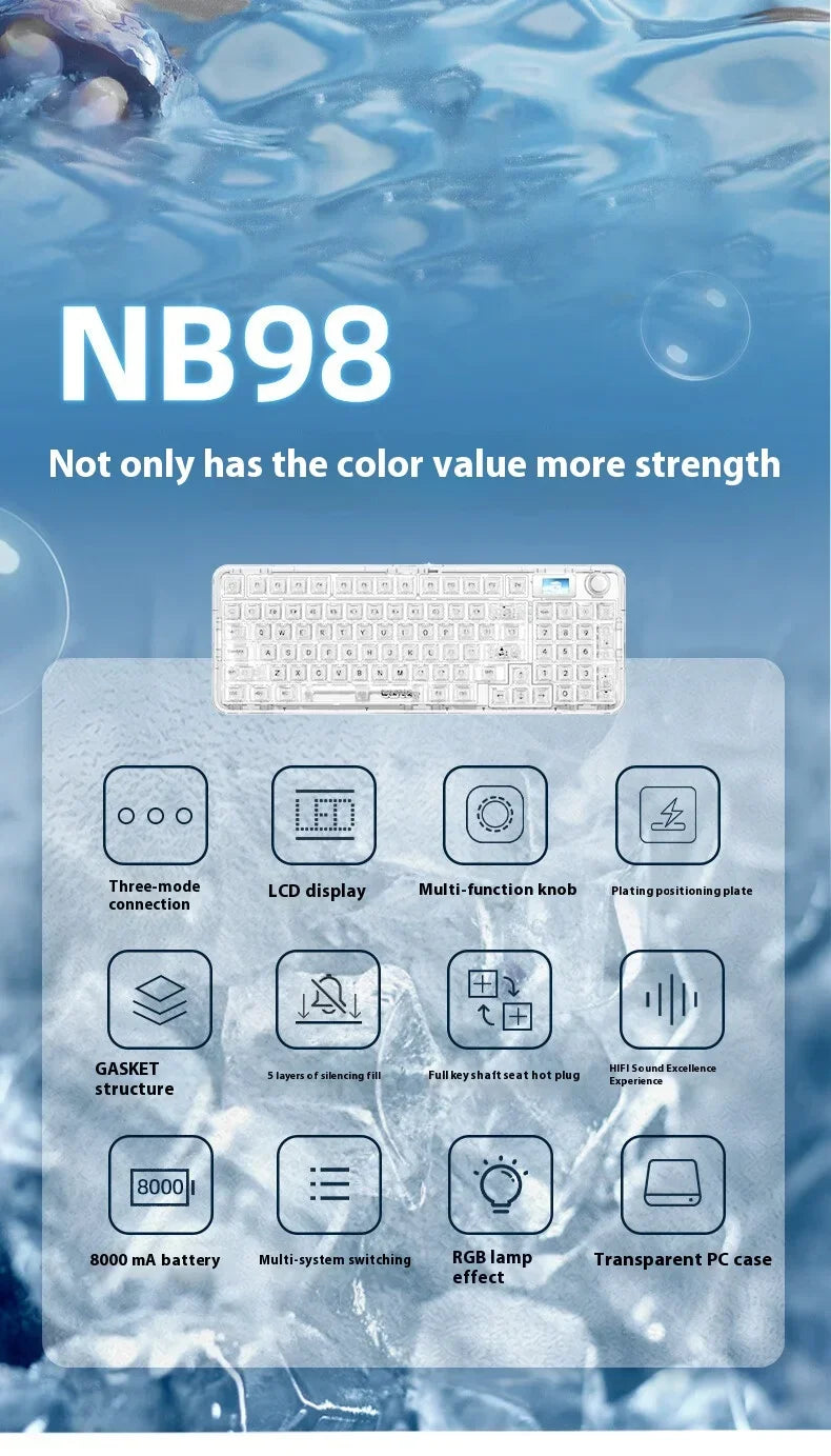 3-Mode RGB Mechanical Gaming Keyboard with Knob