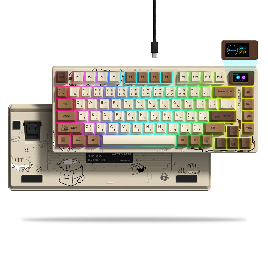 Wired OLED RGB Hot-Swappable Gaming Keyboard