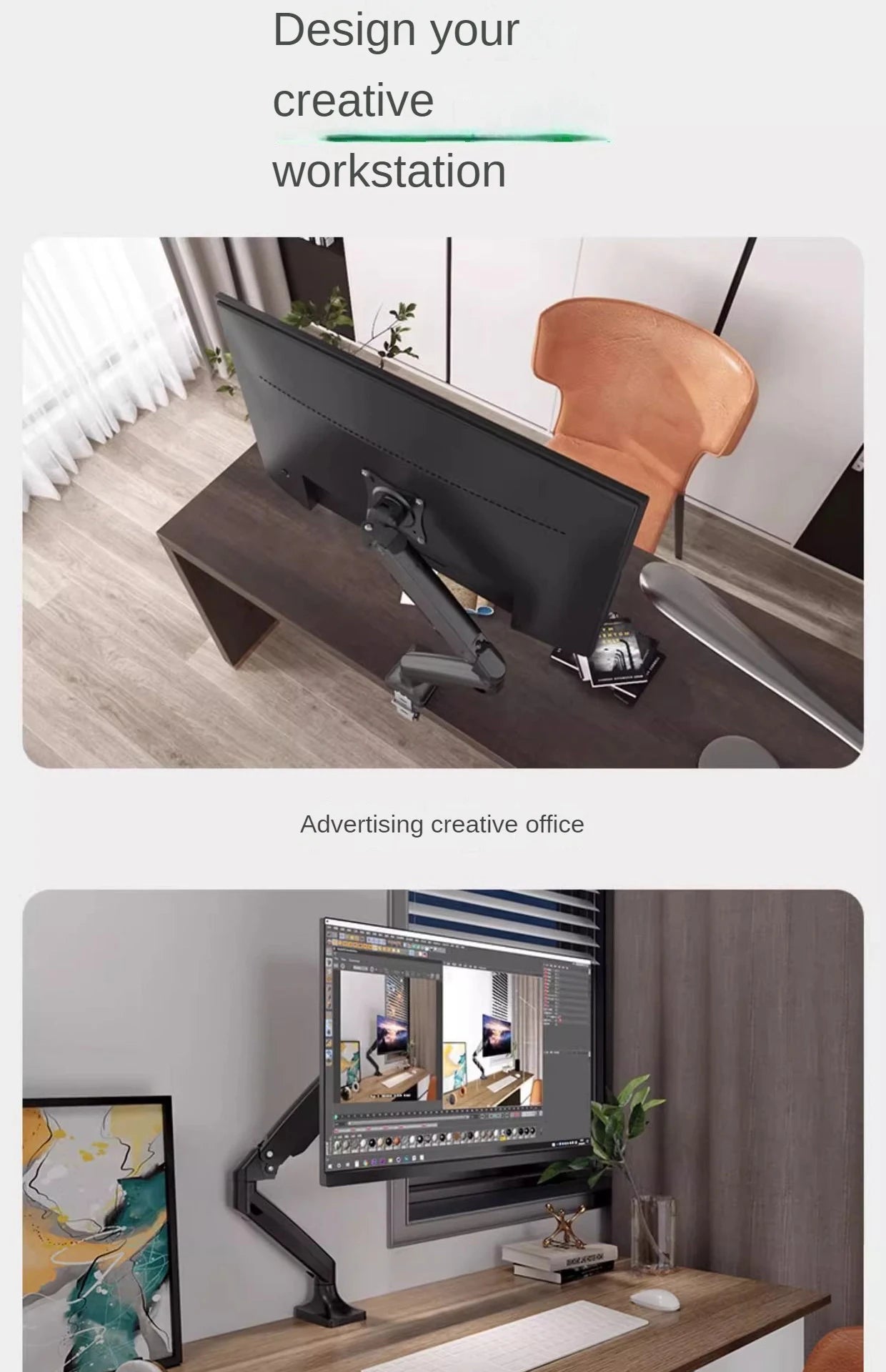 Adjustable Single Monitor Arm Mount