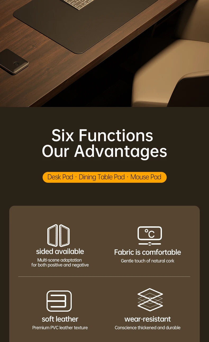 Waterproof PU Leather Large Gaming Desk Mouse Pad