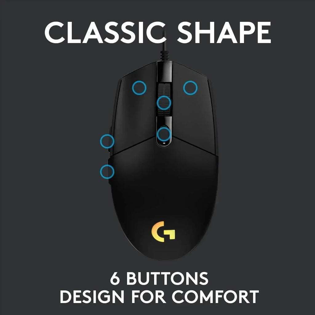 Logitech G102 RGB Gaming Mouse with 6 Buttons